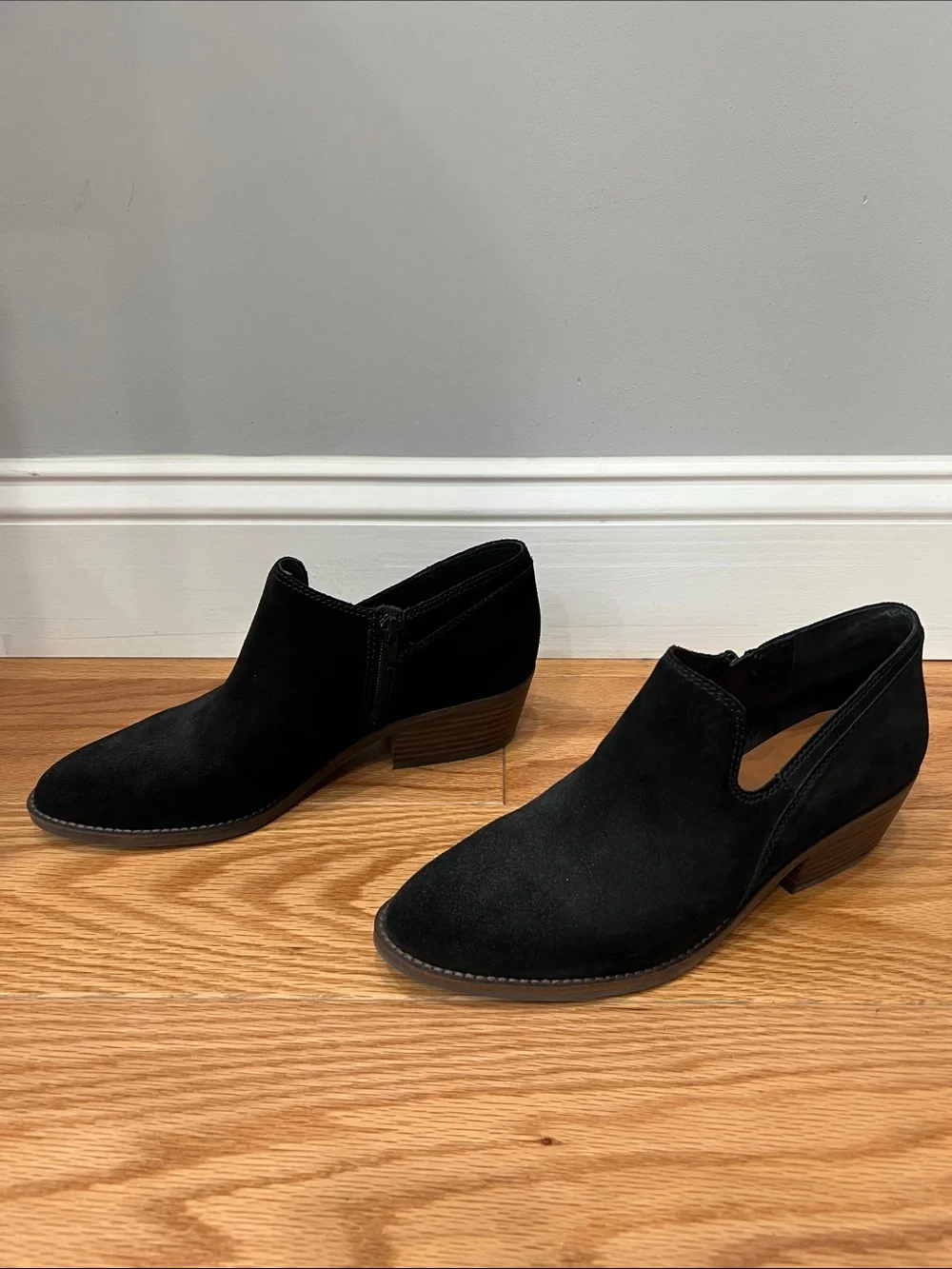 Lucky Brand Women's Black Suede Low Heel Booties